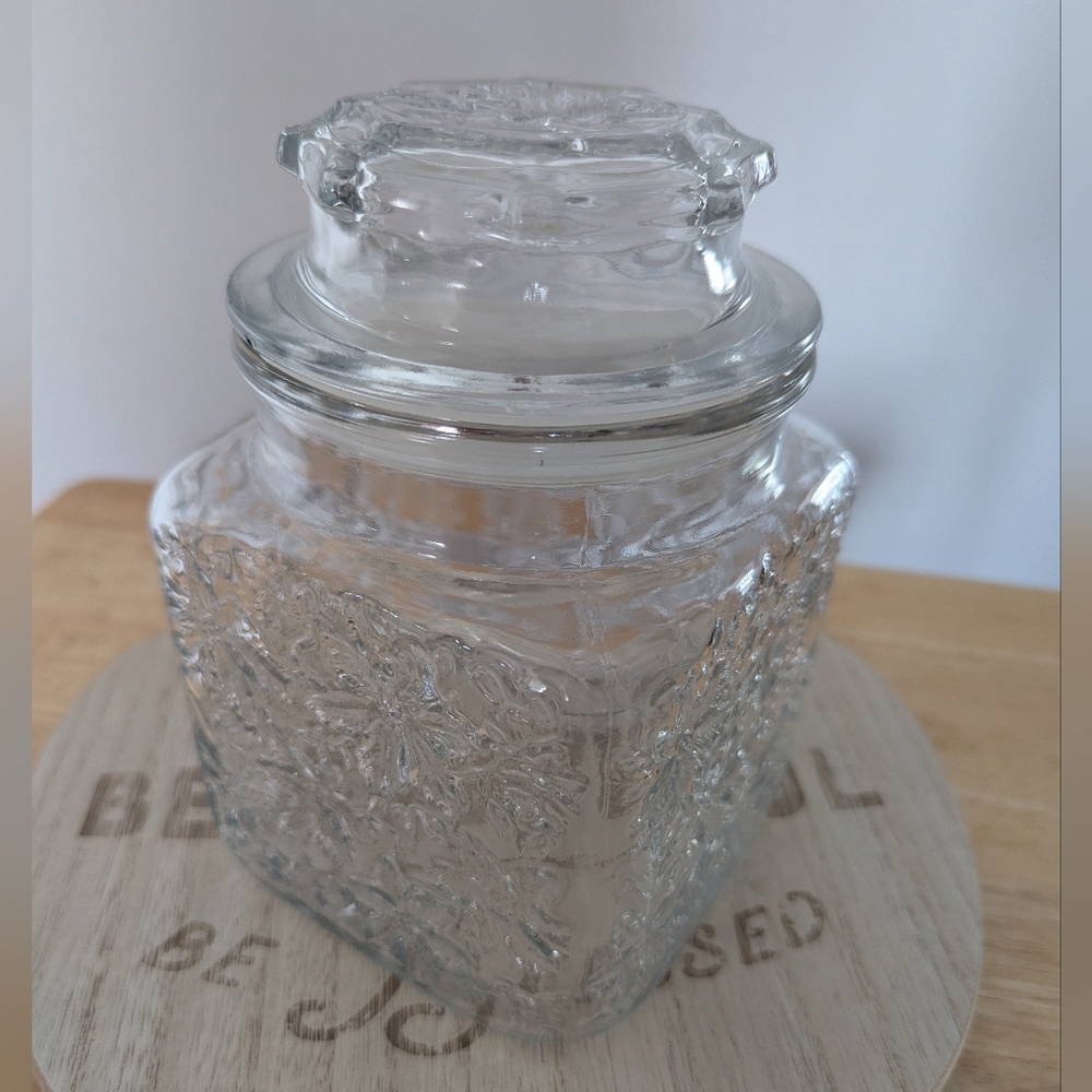 Fantasia Short Canister Jar By Princess House EUC Vintage
